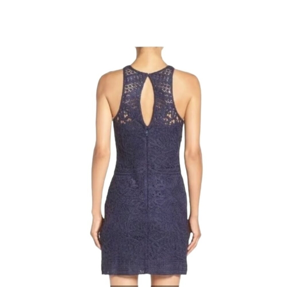 Lilly Pulitzer Jamie Knit Crochet Shift Dress In Navy Blue Sz MEDIUM  $248 - Picture 2 of 9